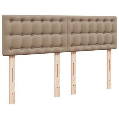 vidaXL Κρεβάτι Boxspring με Στρώμα Καπουτσίνο 140x200εκ.από Συνθ.Δέρμα