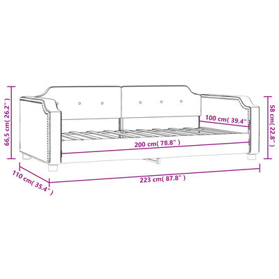 vidaXL Καναπές Κρεβάτι Taupe 100 x 200 εκ. Υφασμάτινος