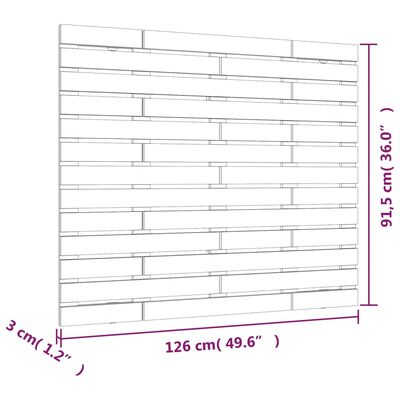 vidaXL Κεφαλάρι Επιτοίχιο 126 x 3 x 91,5 εκ. από Μασίφ Ξύλο Πεύκου