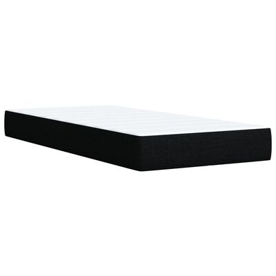 vidaXL Κρεβάτι Boxspring με Στρώμα Μαύρο 100 x 200 εκ. Υφασμάτινο