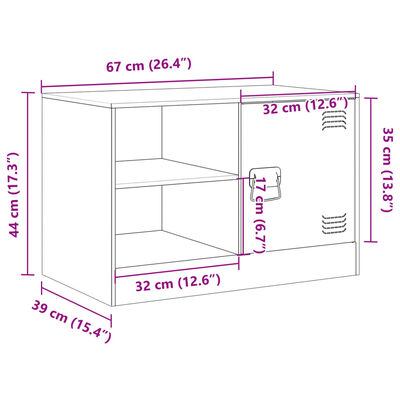 vidaXL Έπιπλα Τηλεόρασης 2 τεμ. Ανθρακί 67 x 39 x 44 εκ. από Χάλυβα