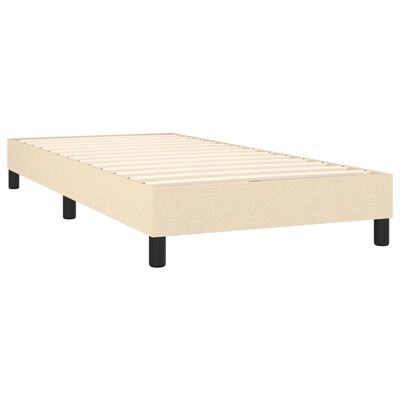 vidaXL Κρεβάτι Boxspring με Στρώμα Κρεμ 90x190 εκ.Υφασμάτινο