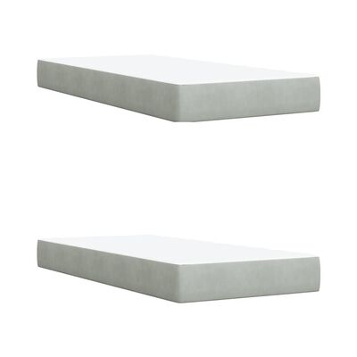 vidaXL Κρεβάτι Boxspring με Στρώμα Ανοιχτό Γκρι 200x200 εκ. Βελούδινο