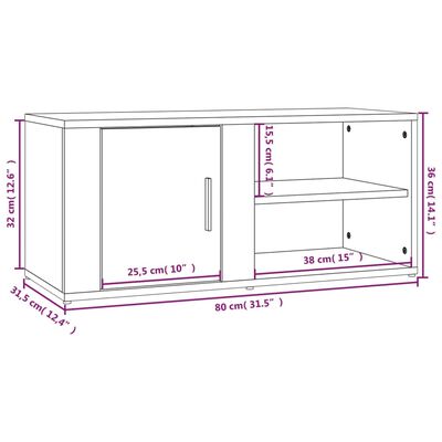 vidaXL Έπιπλα Τηλεόρασης 2 τεμ. Λευκά 80x31,5x36εκ. Επεξεργασμένο Ξύλο