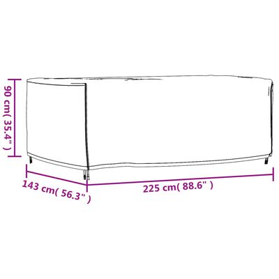 vidaXL Κάλυμμα Επίπλων Κήπου Αδιάβροχο Μαύρο 225x143x90 εκ. 420D