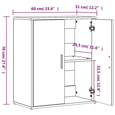 vidaXL Βοηθητικά Ντουλάπια 2 τεμ. Καπνιστή Δρυς 60x31x70εκ. Επεξ. Ξύλο