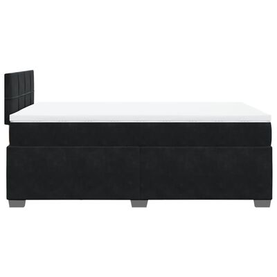 vidaXL Κρεβάτι Boxspring με Στρώμα Μαύρο 120x190 εκ. Βελούδινο