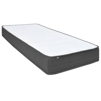 vidaXL Κρεβάτι Boxspring Σκούρο Γκρι 90 x 200 εκ. Υφασμάτινο