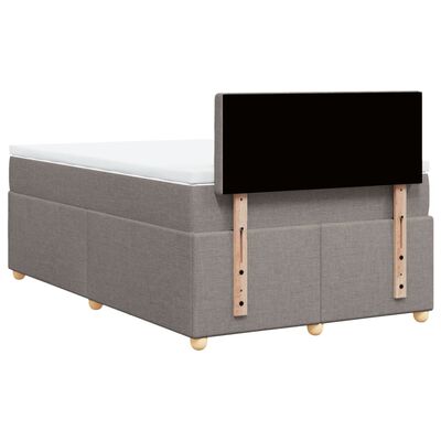 vidaXL Κρεβάτι Boxspring με Στρώμα Taupe 120x200 εκ. Υφασμάτινο