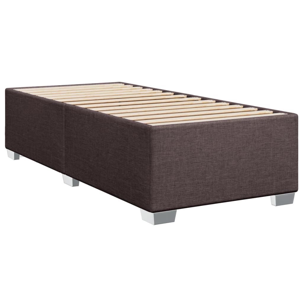 vidaXL Κρεβάτι Boxspring με Στρώμα Σκούρο Καφέ 80x200 εκ. Υφασμάτινο