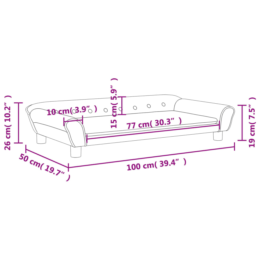 vidaXL Καναπές Παιδικός Ροζ 100 x 50 x 26 εκ. από Βελούδο