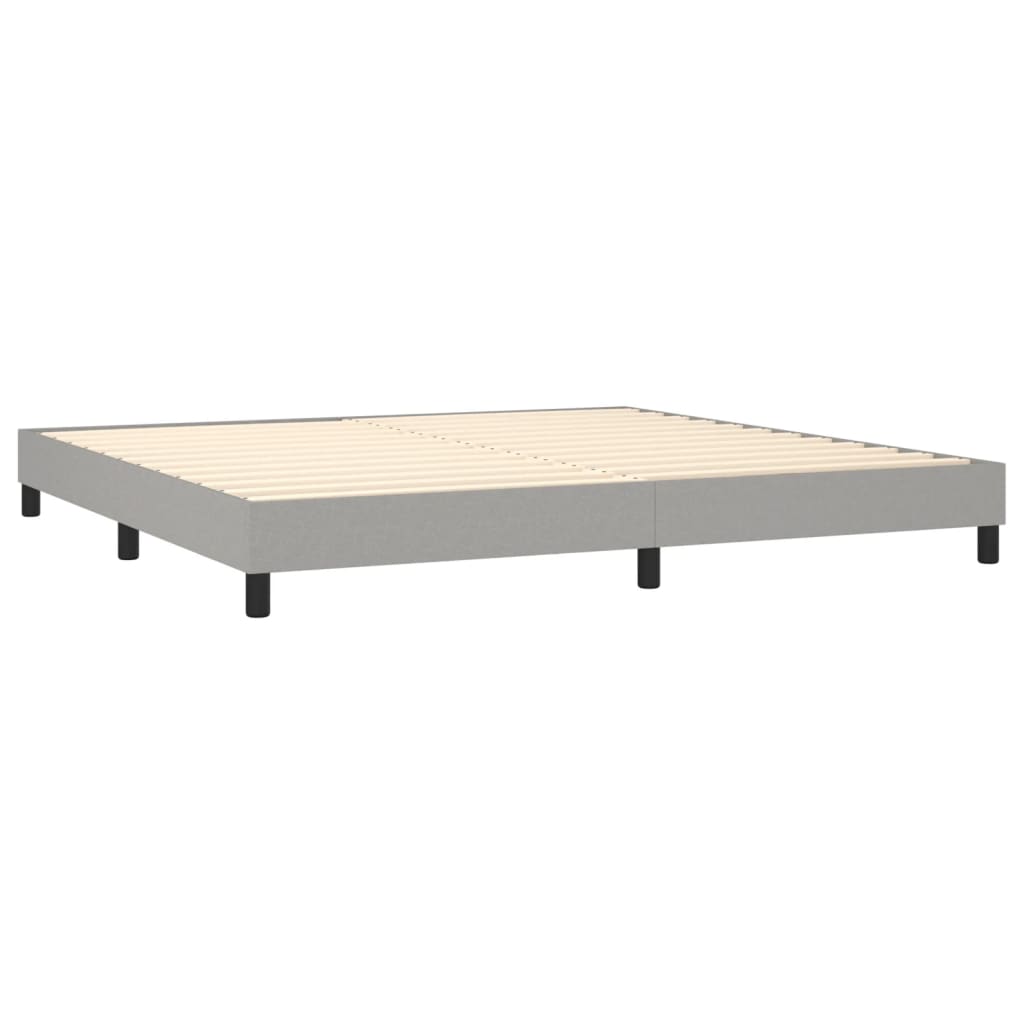 vidaXL Κρεβάτι Boxspring με Στρώμα Ανοιχτό Γκρι 200x200 εκ. Υφασμάτινο