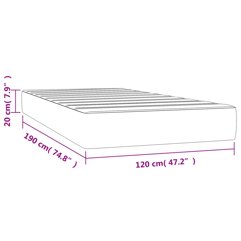 vidaXL Στρώμα με Pocket Springs Λευκό 120x190x20 εκ. Συνθετικό Δέρμα