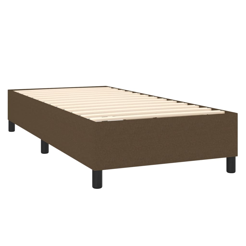 vidaXL Κρεβάτι Boxspring με Στρώμα Σκούρο Καφέ 80x200 εκ. Υφασμάτινο