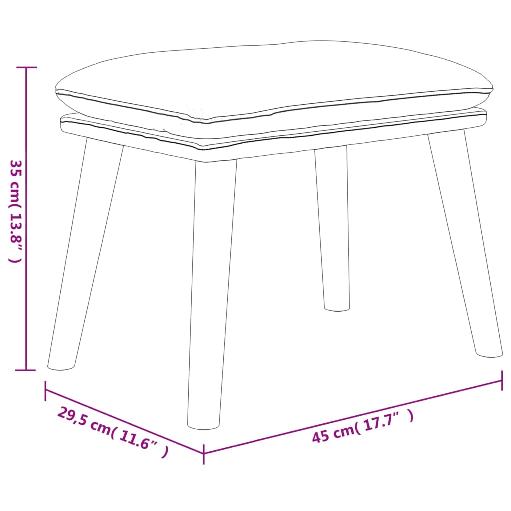 vidaXL Υποπόδιο Ανοιχτό Γκρι 45x29,5x35 εκ. Βελούδινο