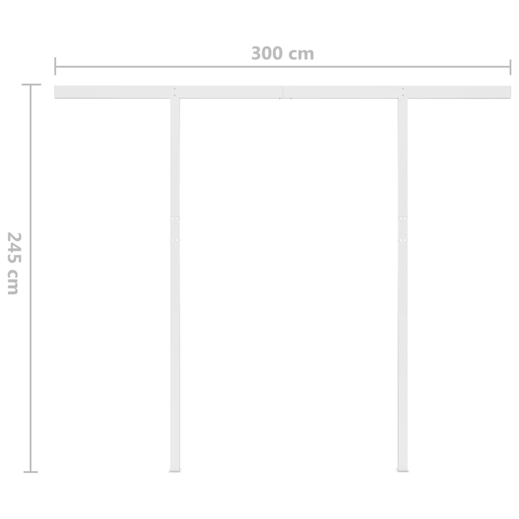 vidaXL Τέντα Αυτόματη με LED & Αισθητήρα Ανέμου Μπλε/Λευκό 3,5x2,5 μ.