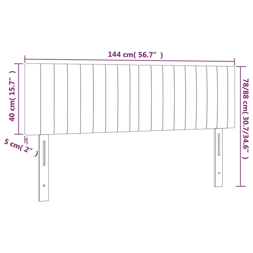 vidaXL Κεφαλάρια Κρεβατιού 2 τεμ. Αν. Γκρι 72x5x78/88 εκ. Υφασμάτινα