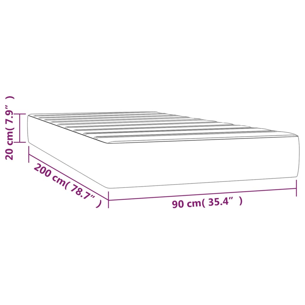 vidaXL Στρώμα με Pocket Springs Κρεμ 90x200x20 εκ. Συνθετικό Δέρμα