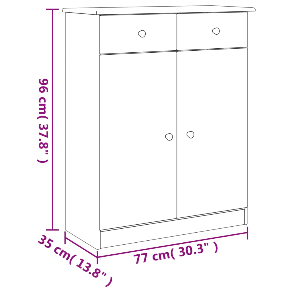 vidaXL Παπουτσοθήκη ALTA 77 x 35 x 96 εκ. από Μασίφ Ξύλο Πεύκου