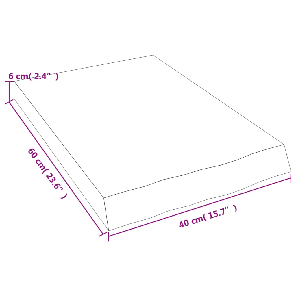 vidaXL Πάγκος Μπάνιου Σκούρο Καφέ 40x60x(2-6) εκ.Επεξεργ. Μασίφ Ξύλο