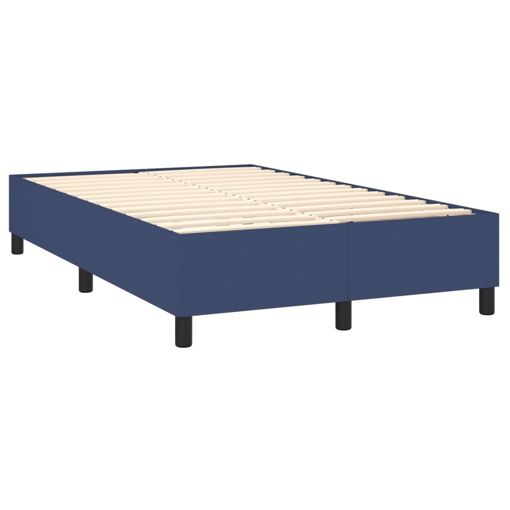 vidaXL Κρεβάτι Boxspring με Στρώμα & LED Μπλε 120x200 εκ. Υφασμάτινο