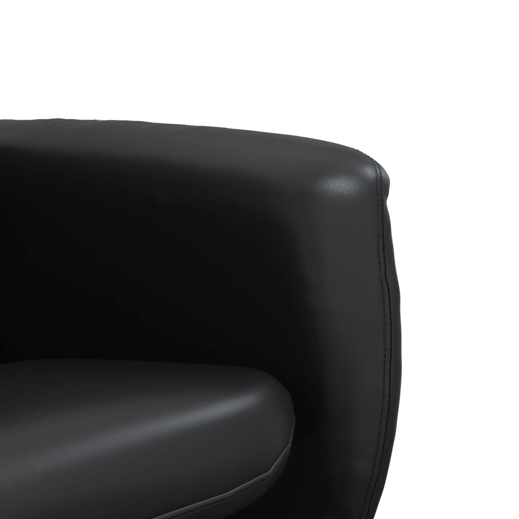 vidaXL Πολυθρόνα Ανακλινόμενη με Υποπόδιο Μαύρη από Συνθετικό Δέρμα
