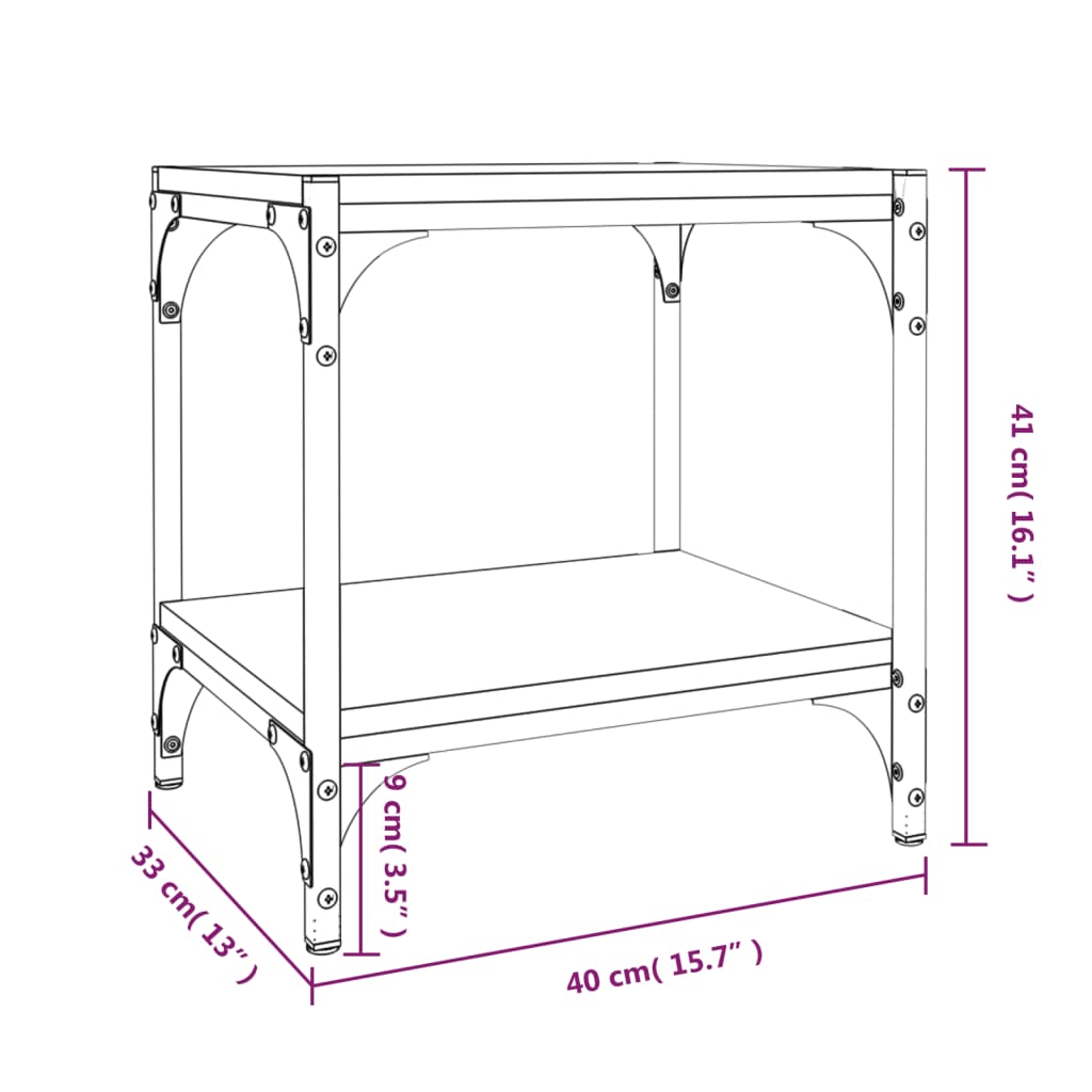 vidaXL Έπιπλο Τηλεόρασης Sonoma Δρυς 40x33x41 εκ. Επεξ. Ξύλο & Ατσάλι