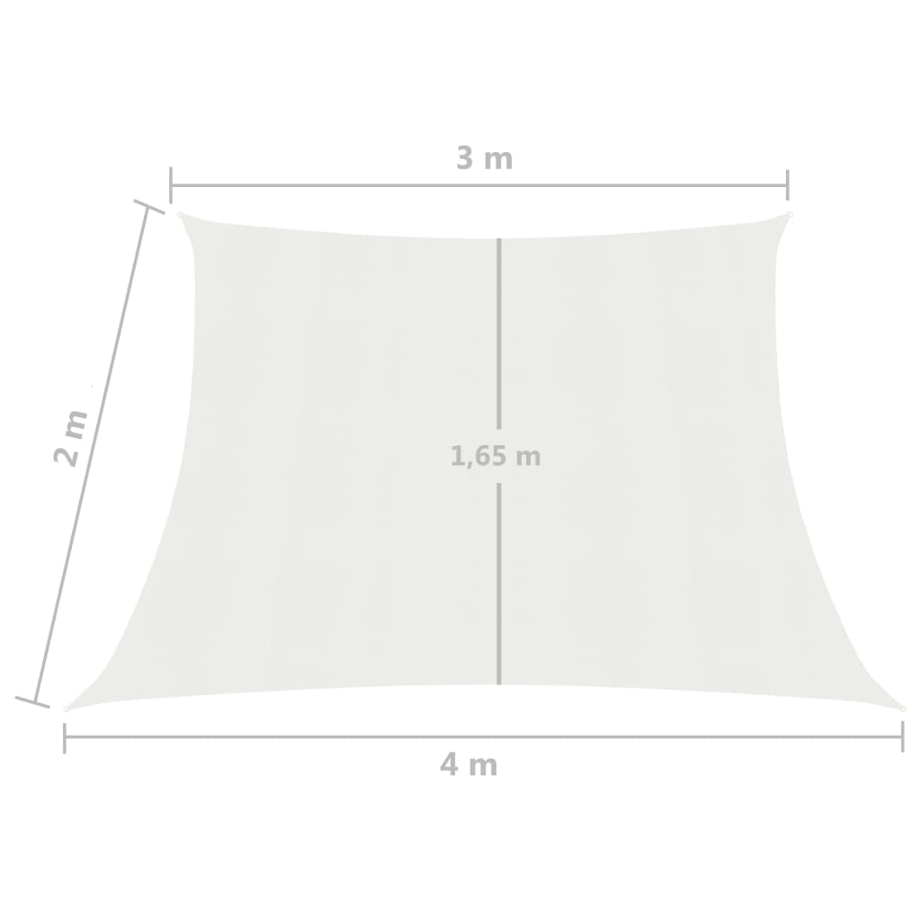 vidaXL Πανί Σκίασης Λευκό 3/4 x 2 μ. από HDPE 160 γρ./μ²