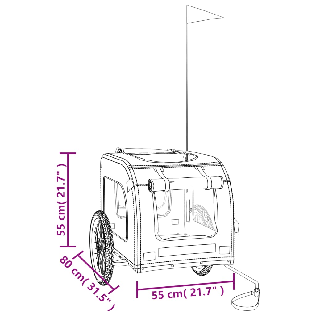 vidaXL Τρέιλερ Ποδηλάτου Κατοικίδιων Μπλε/Γκρι Ύφασμα Oxford/Σίδηρος