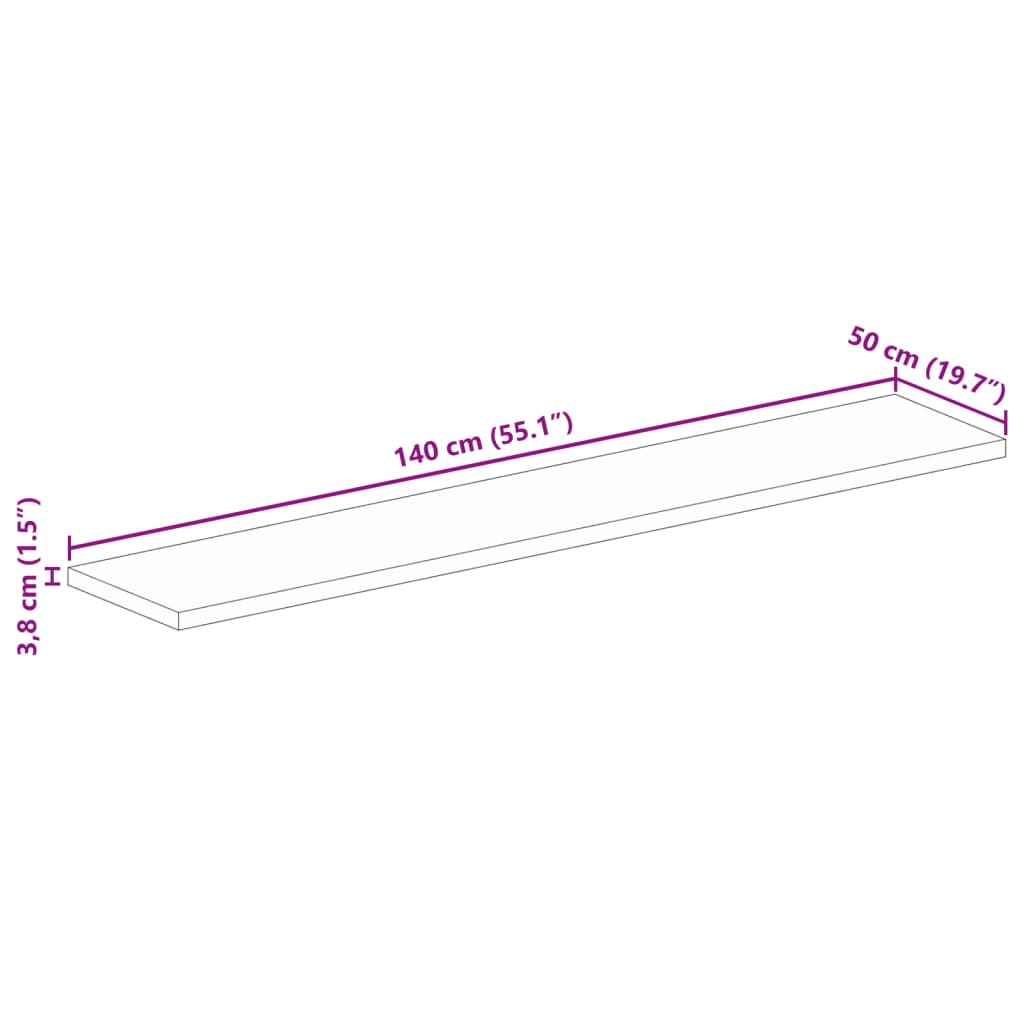 vidaXL Επιφάνεια Τραπεζιού Ορθογώνια 140x50x3,8 εκ. Ανακυκλωμένο Ξύλο