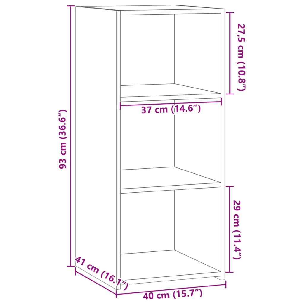 vidaXL Συρταριέρα Λευκή 40x41x93 εκ. από Επεξεργασμένο Ξύλο