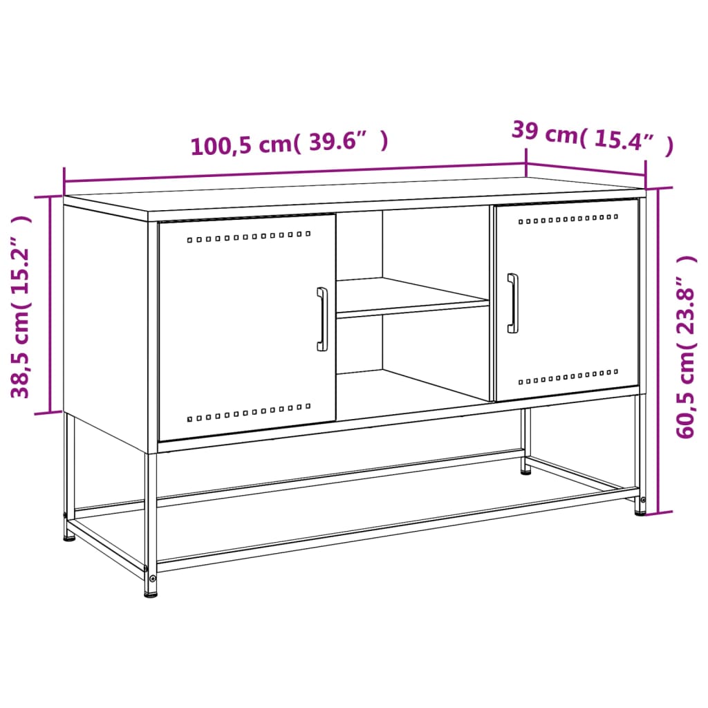 vidaXL Έπιπλο Τηλεόρασης Ροζ 100,5x39x60,5 εκ. από Ατσάλι