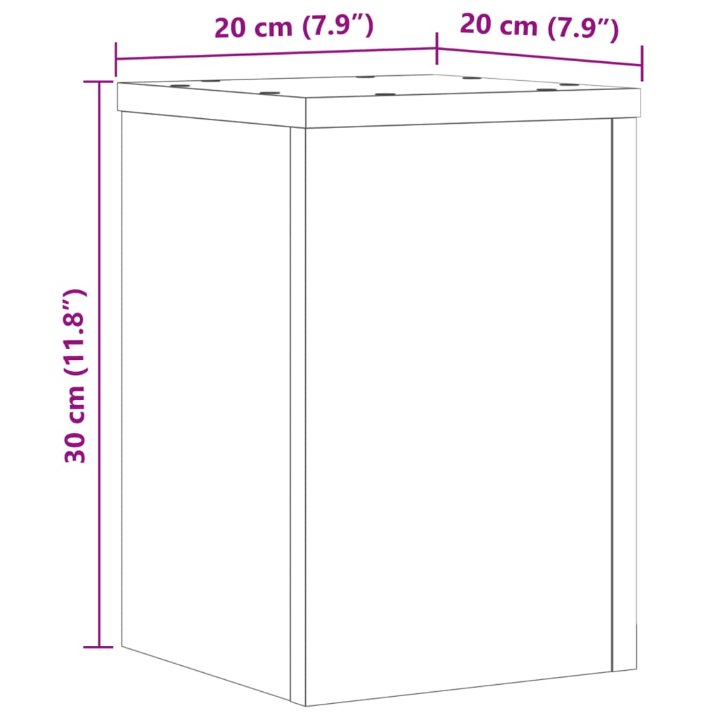 vidaXL Βάσεις Φυτών 2 τεμ. Λευκές 20x20x30 εκ. από Επεξεργασμένο Ξύλο