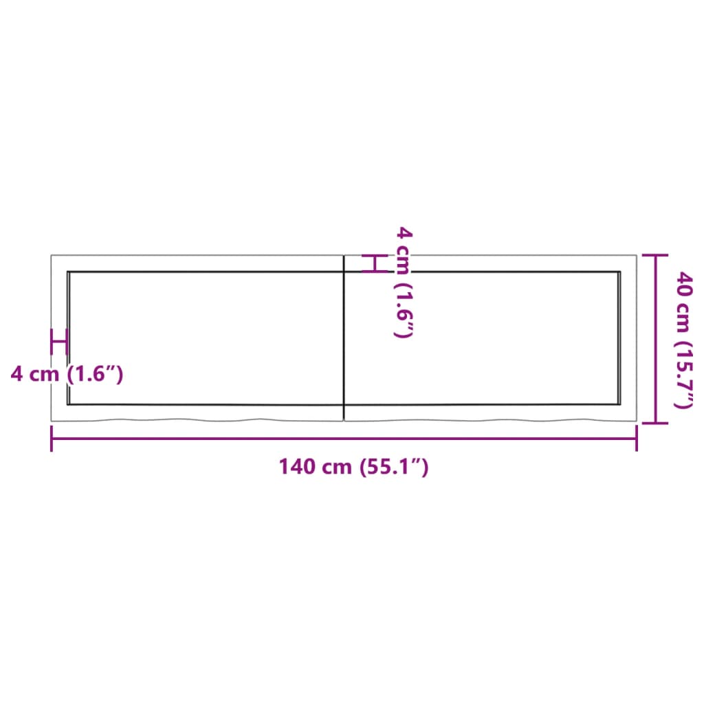 vidaXL Ράφι Τοίχου Ανοιχτό Καφέ 140x40x(2-6)εκ. Επεξ. Μασίφ Ξύλο Δρυός