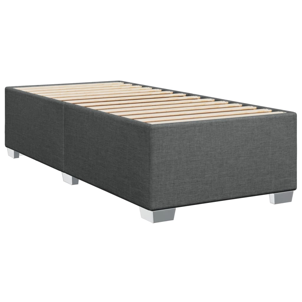 vidaXL Κρεβάτι Boxspring με Στρώμα Σκούρο Γκρι 100x200 εκ. Υφασμάτινο