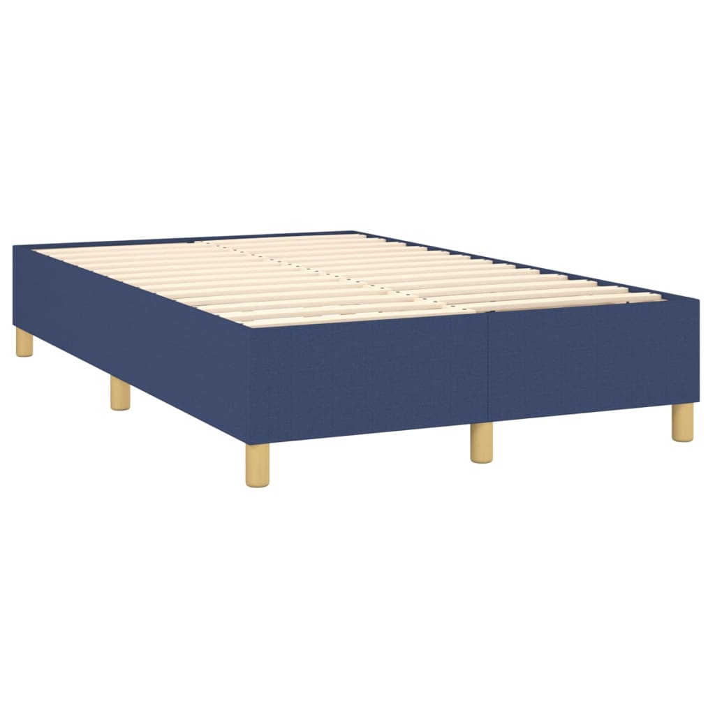 vidaXL Κρεβάτι Boxspring με Στρώμα & LED Μπλε 120x200 εκ. Υφασμάτινο