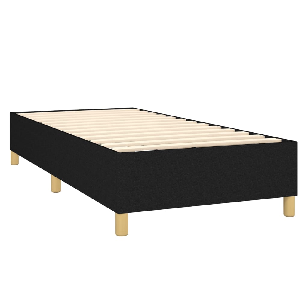 vidaXL Κρεβάτι Boxspring με Στρώμα Μαύρο 100 x 200 εκ. Υφασμάτινο