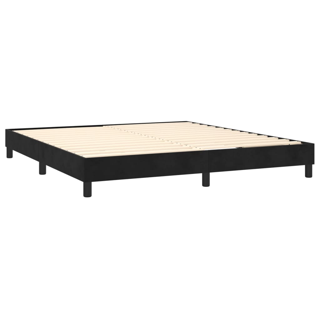 vidaXL Κρεβάτι Boxspring με Στρώμα Μαύρο 160x200 εκ. Βελούδινο