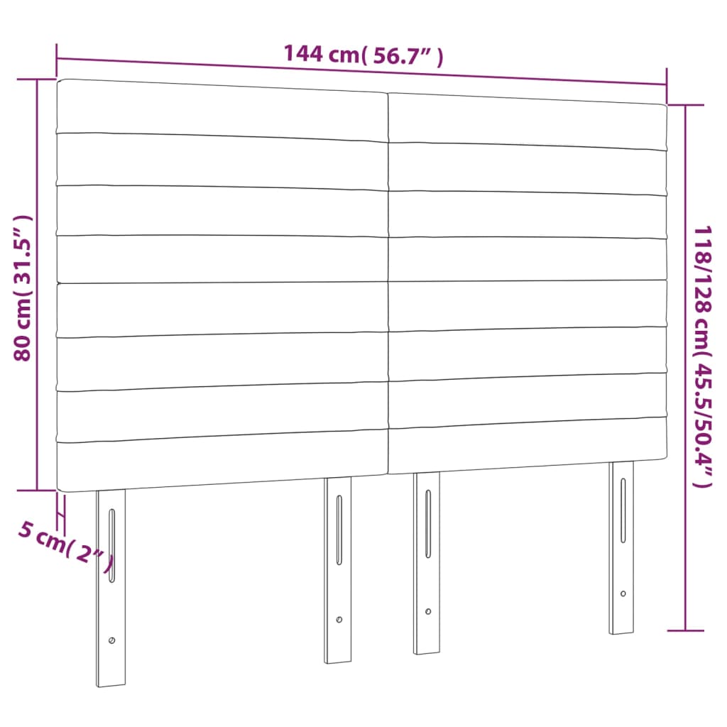 vidaXL Κεφαλάρια Κρεβατιού 4 τεμ. Ροζ 72x5x78/88 εκ. Βελούδινα