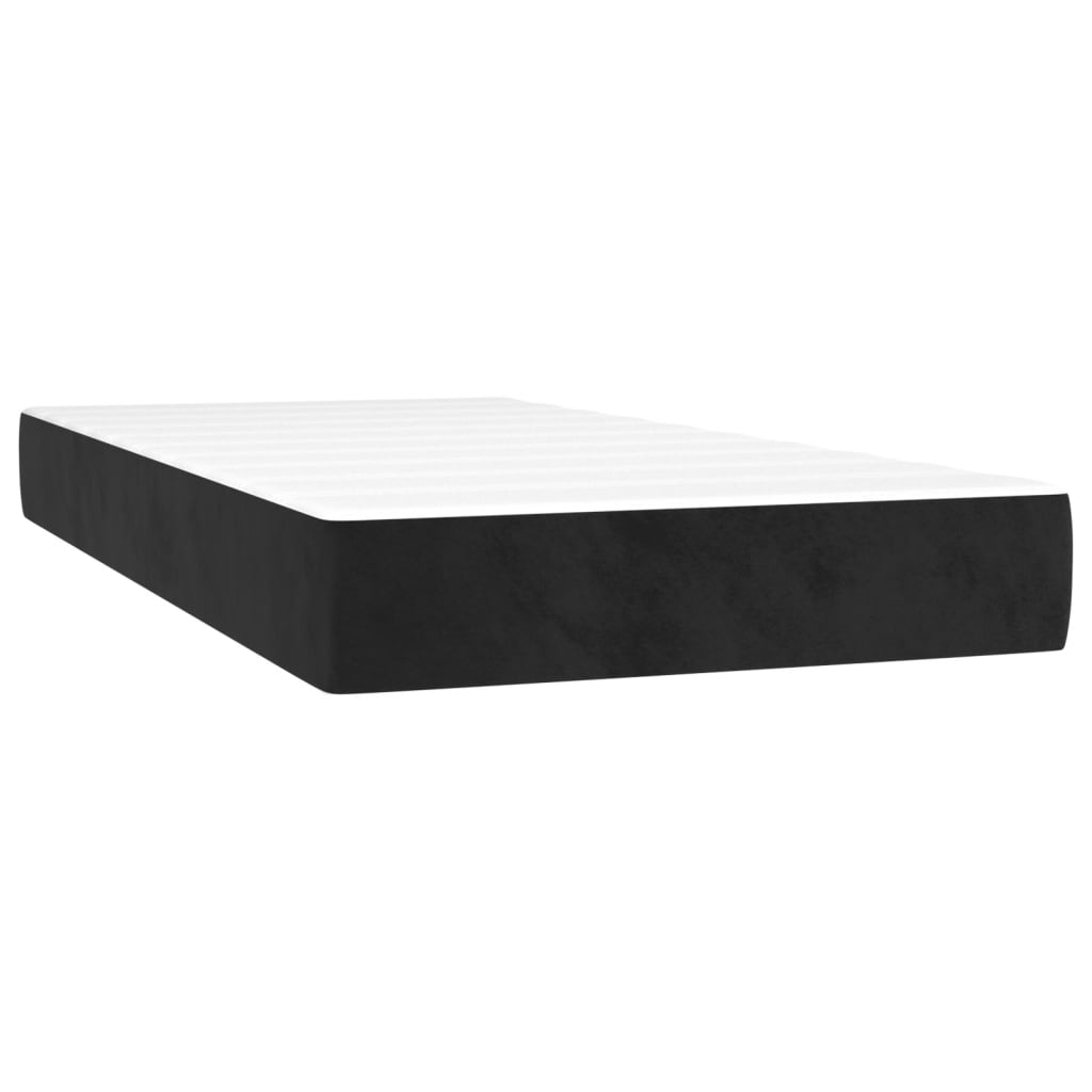 vidaXL Κρεβάτι Boxspring με Στρώμα Μαύρο 200x200 εκ. Βελούδινο