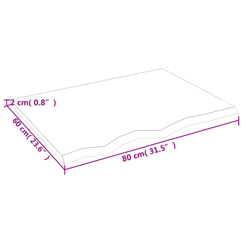 vidaXL Ράφι Τοίχου Σκούρο Καφέ 80x60x2 εκ. Επεξεργ. Μασίφ Ξύλο Δρυός