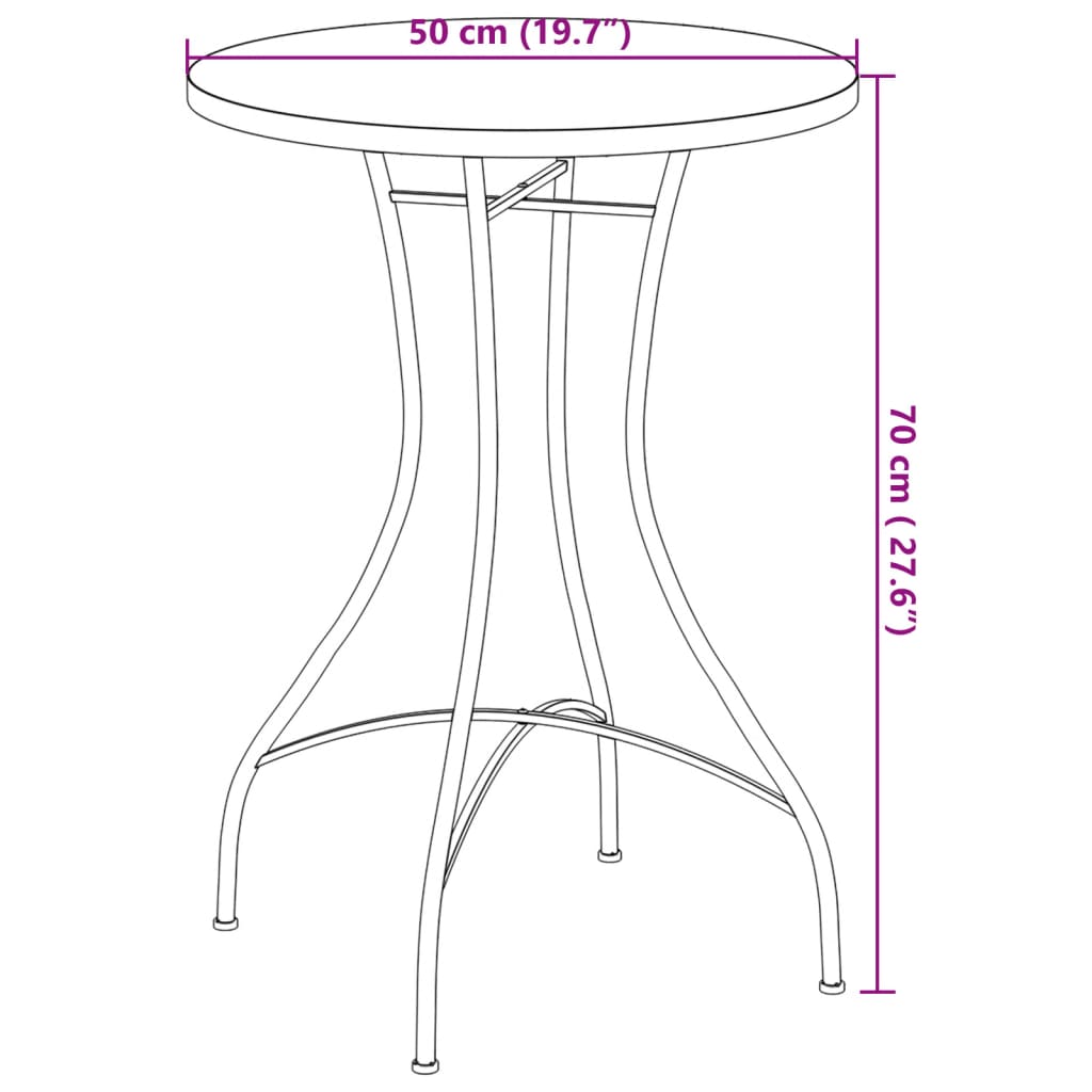 vidaXL Σετ Bistro «Μωσαϊκό» Τερακότα/Λευκό Σίδηρος και Κεραμικό