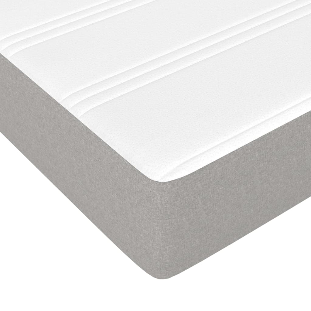 vidaXL Κρεβάτι Boxspring με Στρώμα Ανοιχτό Γκρι 90x200 εκ. Υφασμάτινο