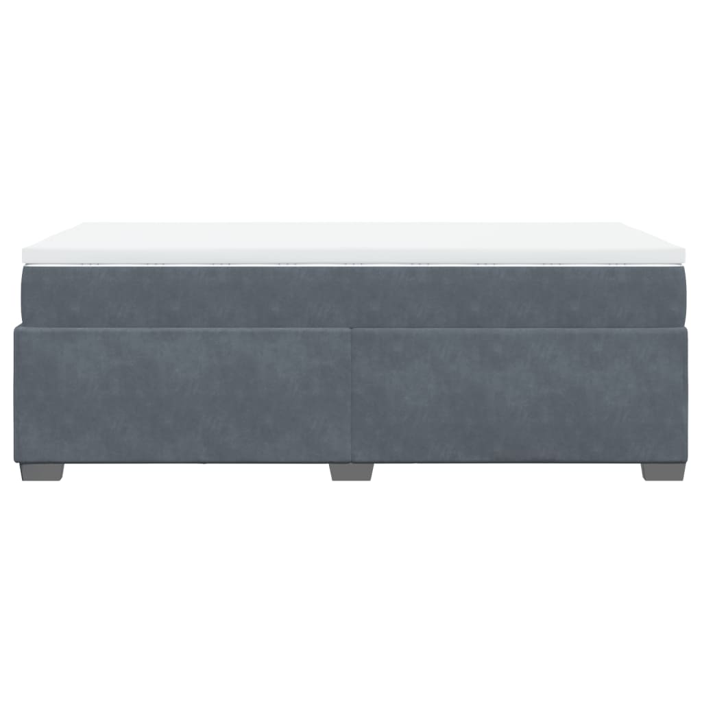 vidaXL Κρεβάτι Boxspring με Στρώμα Σκούρο Γκρι 100x200 εκ. Βελούδινο