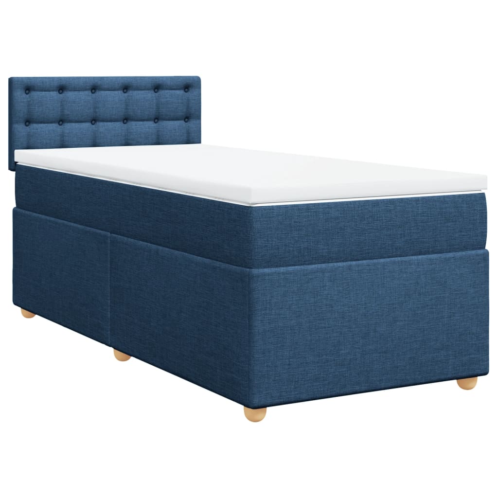 vidaXL Κρεβάτι Boxspring με Στρώμα Μπλε 80x200 εκ. Υφασμάτινο