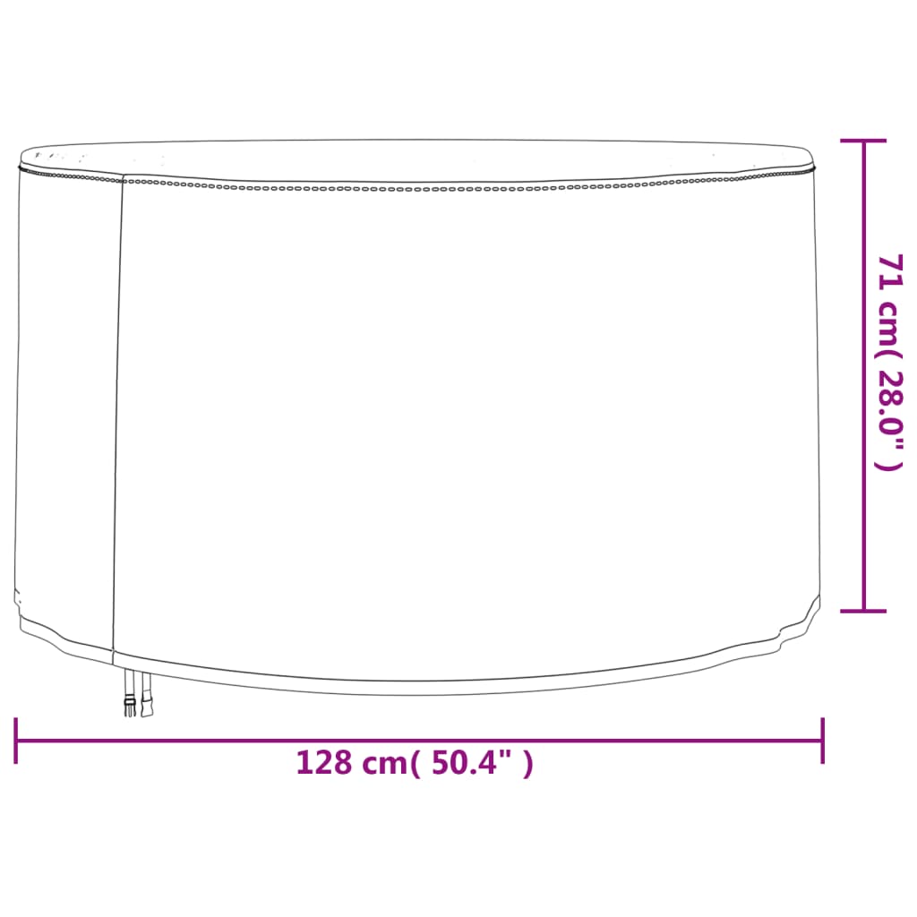 vidaXL Κάλυμμα Επίπλων Κήπου Στρογγυλό Μαύρο Ø 128x71 εκ. 420D Oxford