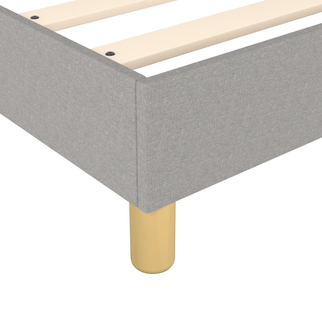 vidaXL Κρεβάτι Boxspring με Στρώμα Ανοιχτό Γκρι 90x200 εκ. Υφασμάτινο