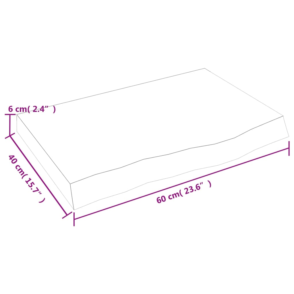 vidaXL Πάγκος Μπάνιου Σκούρο Καφέ 60x40x(2-6) εκ. Επεξεργ. Μασίφ Ξύλο