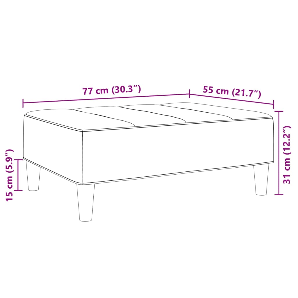 vidaXL Υποπόδιο Σκούρο Πράσινο 77x55x31 εκ. Βελούδινο