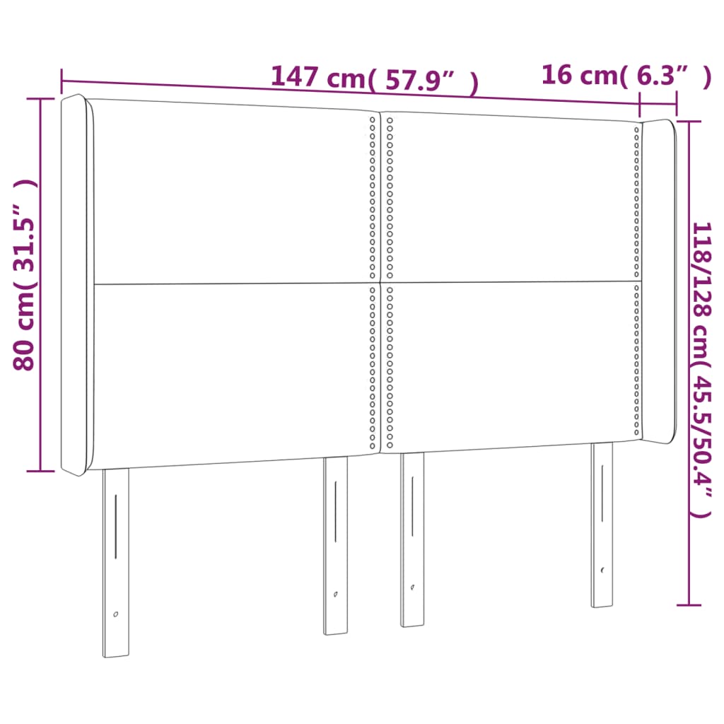 vidaXL Κεφαλάρι Κρεβατιού LED Ανοιχτό Γκρι 147x16x118/128 εκ.